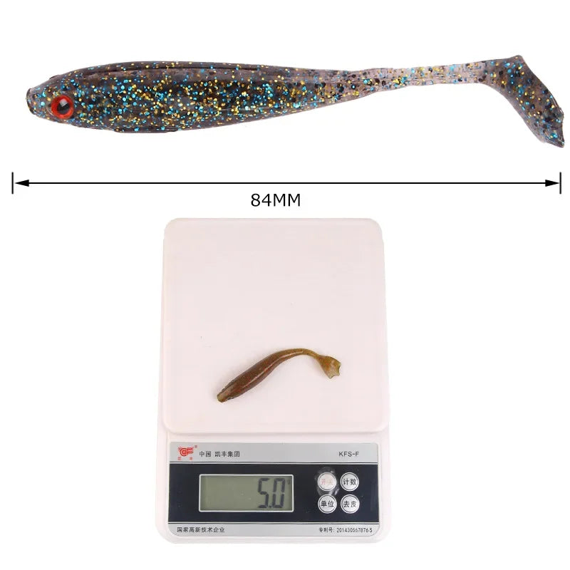 10pcs/Lot 8.4cm 5g Soft Lures Silicone Bait Goods For Fishing Sea Fishing Pva Swimbait Wobblers Artificial Tackle Pesca Accesory