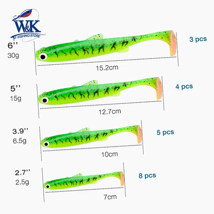2024 New Soft Bait 5 size Hoduller Swimbait for Pike Zander Snook Perch Fishing Lures with 3D EYES JIG Head Rig Soft Lure