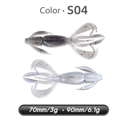 MEREDITH Crazy Flapper Fishing Lures Soft Lure Fishing Lure 70mm/10pcs Soft Silicone Baits Shrimp Bass Peche Gear Fishing Tackle