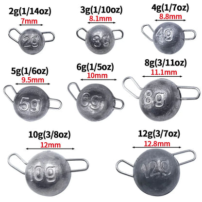 50/40/35 Cannonball Fishing Weights Sinkers Quick Set Up Jig Head Ball Sinker Cheburashka Weight for Bass Trout Pike Perch Pesca