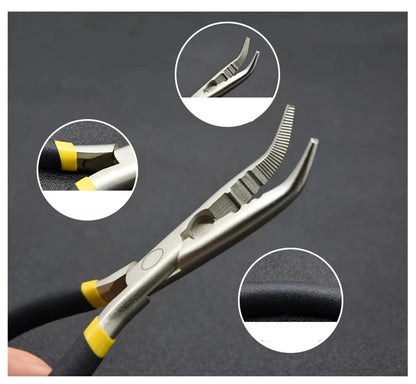 1Pcs Stainless Steel Fishing Pliers Stainless Steel Multi Function Hook Removal Line Cutting Bent Or Straight Nose