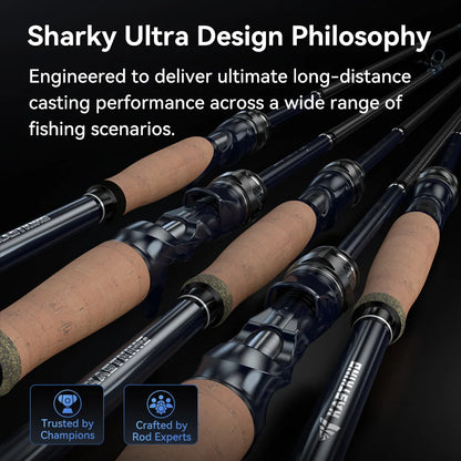KastKing Sharky Ultra Carbon Spinning Casting Rods FUJI F+SIC Guide Rings 2.28/2.43/2.9m Freshwater Saltwater Fishing Rod