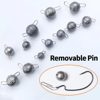 50/40/35 Cannonball Fishing Weights Sinkers Quick Set Up Jig Head Ball Sinker Cheburashka Weight for Bass Trout Pike Perch Pesca