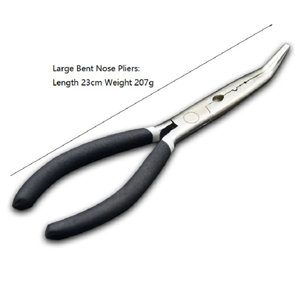 1Pcs Stainless Steel Fishing Pliers Stainless Steel Multi Function Hook Removal Line Cutting Bent Or Straight Nose
