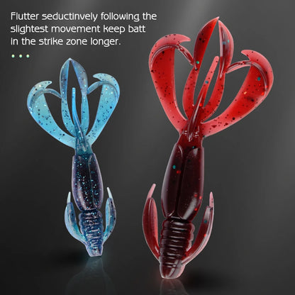 MEREDITH Crazy Flapper Fishing Lures Soft Lure Fishing Lure 70mm/10pcs Soft Silicone Baits Shrimp Bass Peche Gear Fishing Tackle
