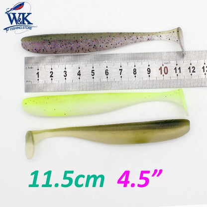 4.5 Inch Super Swimbait for Pike Bass Zander Fishing Shad at 5 PCS Texas RIG Soft Bait Colorfully Swing