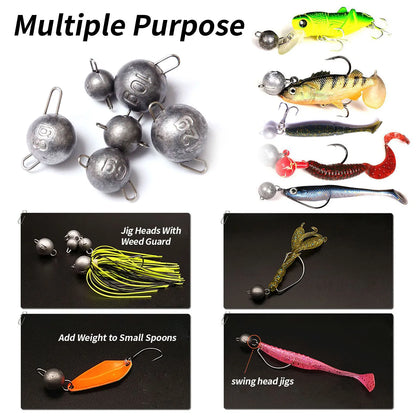 50/40/35 Cannonball Fishing Weights Sinkers Quick Set Up Jig Head Ball Sinker Cheburashka Weight for Bass Trout Pike Perch Pesca