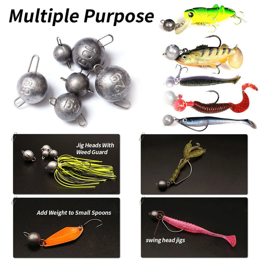 50/40/35 Cannonball Fishing Weights Sinkers Quick Set Up Jig Head Ball Sinker Cheburashka Weight for Bass Trout Pike Perch Pesca