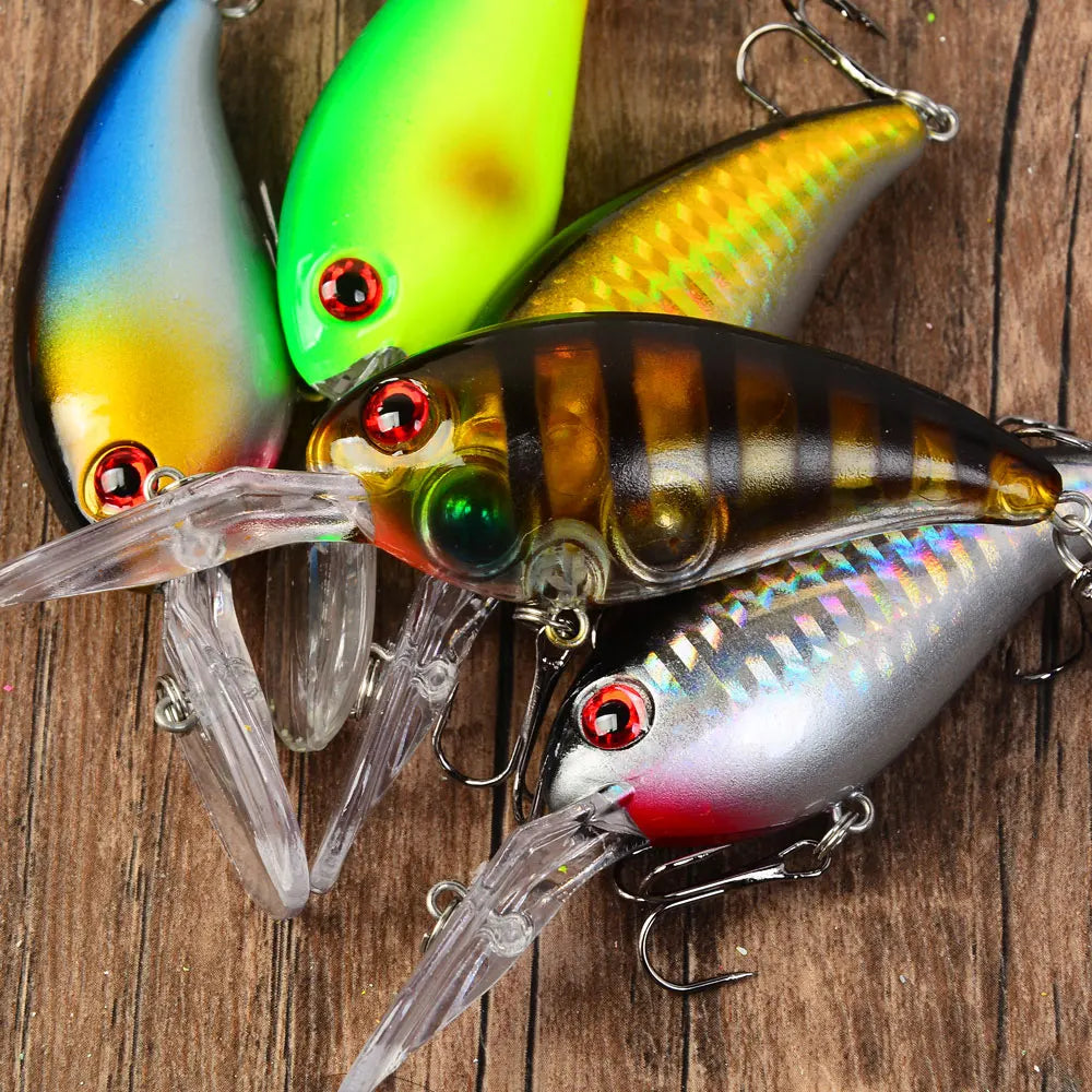 5pcs CrankBait Plastic Hard Lures Floating Fishing Baits, Crankbait, Wobblers