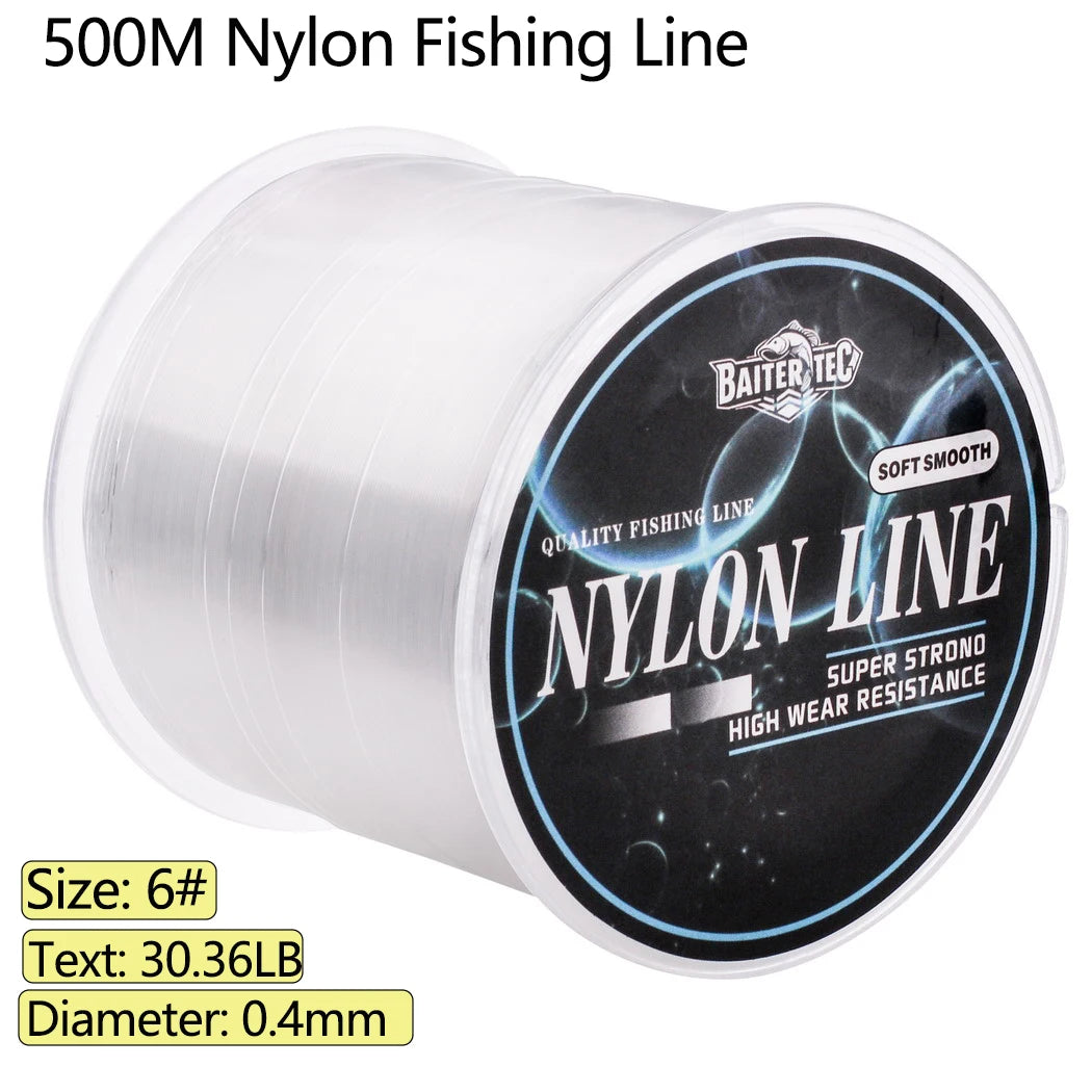 Transparent 500M Nylon Fishing Line Made of Japanese Material Strong Line Monofilament for Perch and Carp Fishing Accessories
