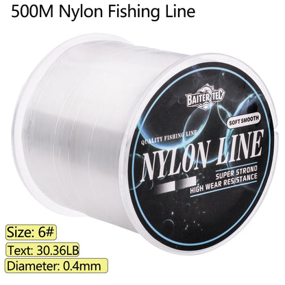 Transparent 500M Nylon Fishing Line Made of Japanese Material Strong Line Monofilament for Perch and Carp Fishing Accessories