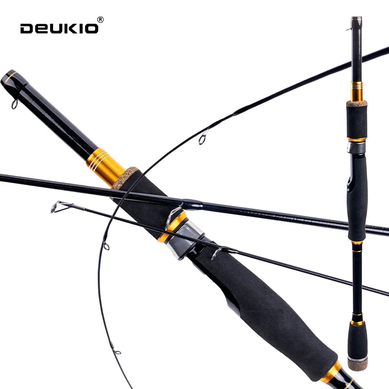 DEUKIO Fishing Rod Reel Combo 1.8 2.1m Carbon Fiber Spinning Rod and 5.2:1 Spinning Reel Set Max Drag 8kg for Fresh Saltwater