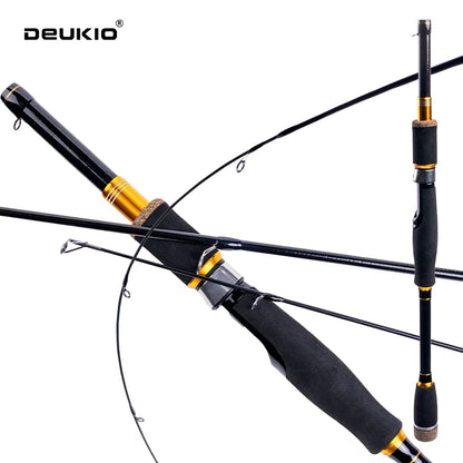 DEUKIO Fishing Rod Reel Combo 1.8 2.1m Carbon Fiber Spinning Rod and 5.2:1 Spinning Reel Set Max Drag 8kg for Fresh Saltwater