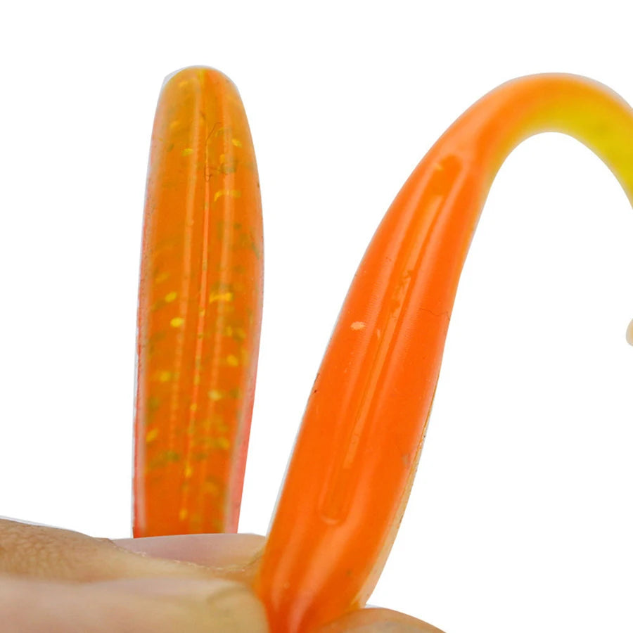 25pcs Soft Fishing Lures Kit Silicone Lures Artificial Bait Worm with Crank Hook Jig Head Weight Rolling Barrel Swivel Tackle