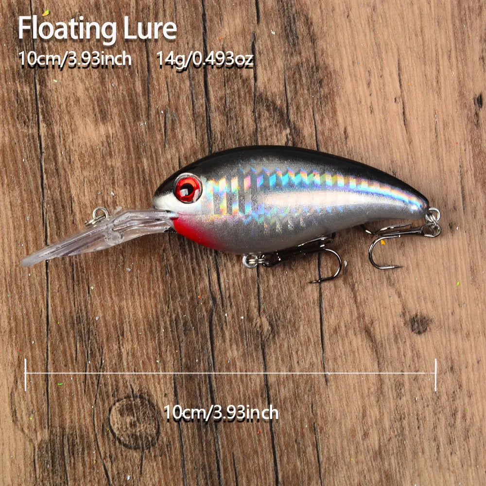 5pcs CrankBait Plastic Hard Lures Floating Fishing Baits, Crankbait, Wobblers